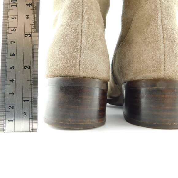 BORN Brown Taupe Suede Leather Knee High Block Heel Boots 8 - Picture 6 of 10